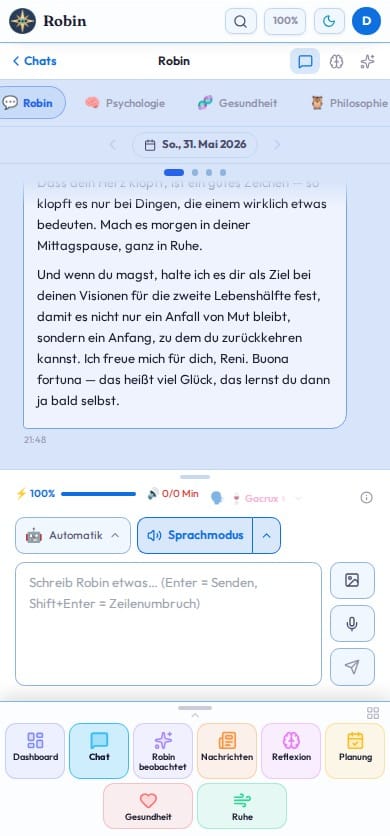 Robin-Chat auf dem Handy